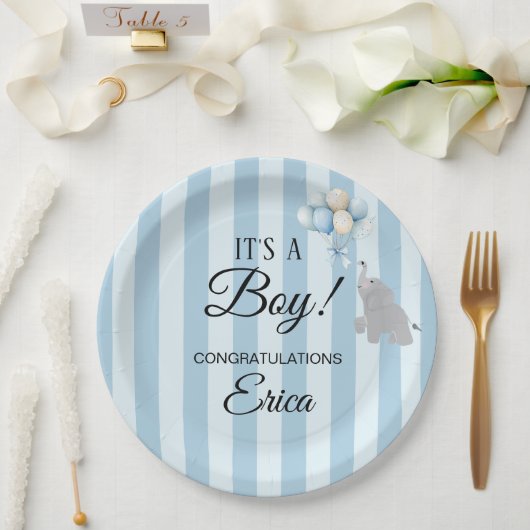 Boy Baby Shower ペーパープレート (ウェディング)