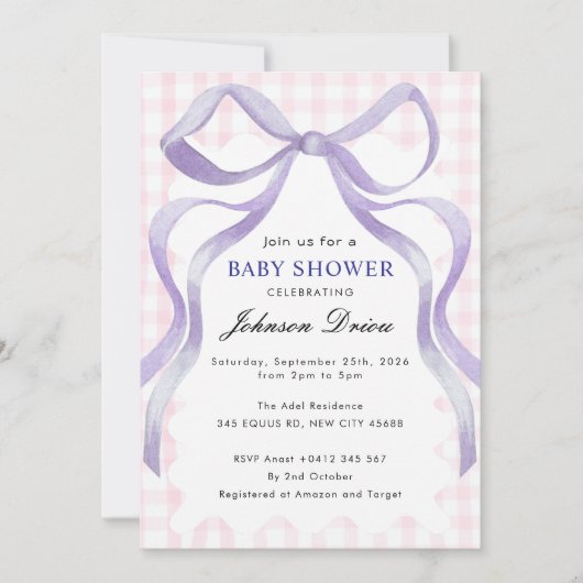 Boy Baby Shower  招待状 (正面)