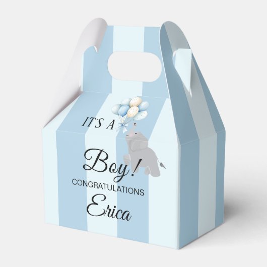 Boy Baby Shower 4"w x 2.5"l x 5"h フェイバーボックス (正面サイド)