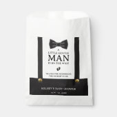 Boy Baby Shower A Little Gentleman Suspenders フェイバーバッグ (正面)