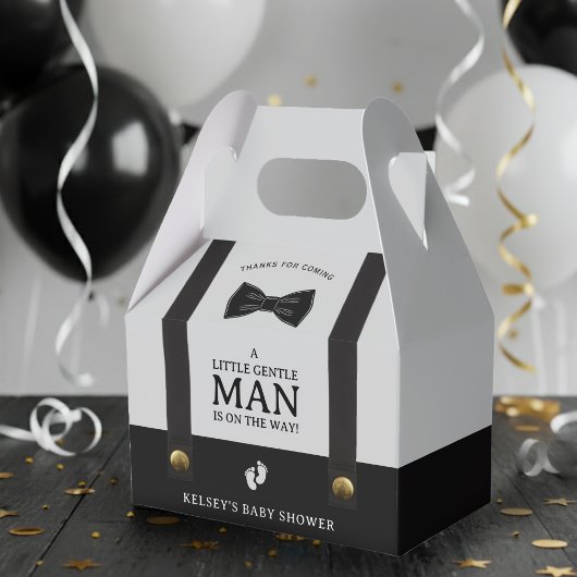 Boy Baby Shower A Little Gentleman Suspenders フェイバーボックス
