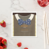 Boy baby shower autum fall blue burlap bodysuit  スタンダードカクテルナプキン (インサイチュ)