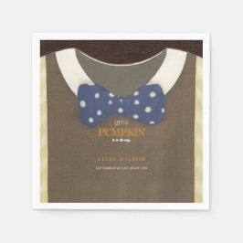 Boy baby shower autum fall blue burlap bodysuit  スタンダードカクテルナプキン