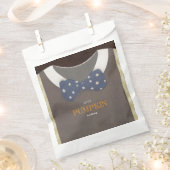 Boy baby shower autum fall blue burlap bodysuit  フェイバーバッグ (クリップ留めされた状態)