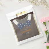 Boy baby shower autum fall blue burlap bodysuit  フェイバーバッグ (封をした状態)