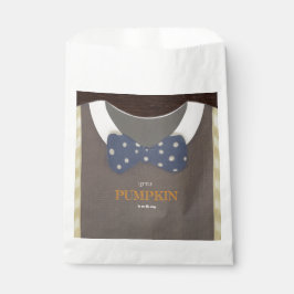 Boy baby shower autum fall blue burlap bodysuit  フェイバーバッグ