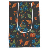 Boy baby shower autum fall blue burlap bodysuit  ミディアムペーパーバッグ (裏面)