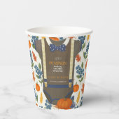 Boy baby shower autum fall blue burlap bodysuit  紙コップ (正面)