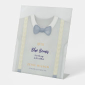 Boy baby shower autum fall burlap bodysuit  台座サイン (正面)