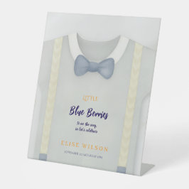 Boy baby shower autum fall burlap bodysuit  台座サイン