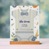Boy baby shower autum fall burlap bodysuit  invita アクリルサイン (ニュートラル)