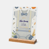 Boy baby shower autum fall burlap bodysuit  invita アクリルサイン (傾斜)