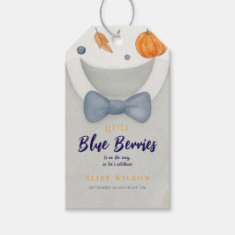 Boy baby shower autum fall burlap bodysuit  invita ギフトタグ