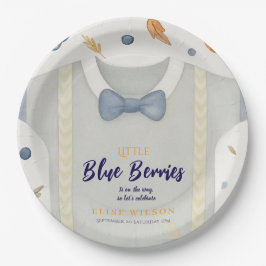 Boy baby shower autum fall burlap bodysuit  invita ペーパープレート