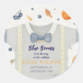 Boy baby shower autum fall burlap bodysuit  invita ラウンドシール