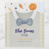 Boy baby shower autum fall burlap bodysuit  invita ワインラベル (シングルラベル)