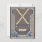 Boy baby shower autum fall burlap bodysuit  invita 招待状 (裏面)