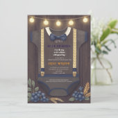 Boy baby shower autum fall burlap bodysuit  invita 招待状 (スタンド正面)