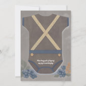 Boy baby shower autum fall burlap bodysuit  invita 招待状 (裏面)