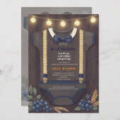 Boy baby shower autum fall burlap bodysuit  invita 招待状 (正面/裏面)