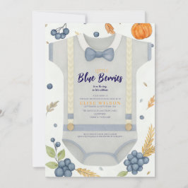 Boy baby shower autum fall burlap bodysuit  invita 招待状