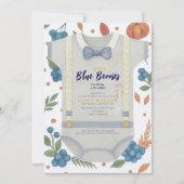 Boy baby shower autum fall burlap bodysuit  invita 招待状 (正面)