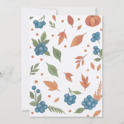 Boy baby shower autum fall burlap bodysuit  invita 招待状 (裏面)