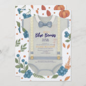 Boy baby shower autum fall burlap bodysuit  invita 招待状 (正面/裏面)