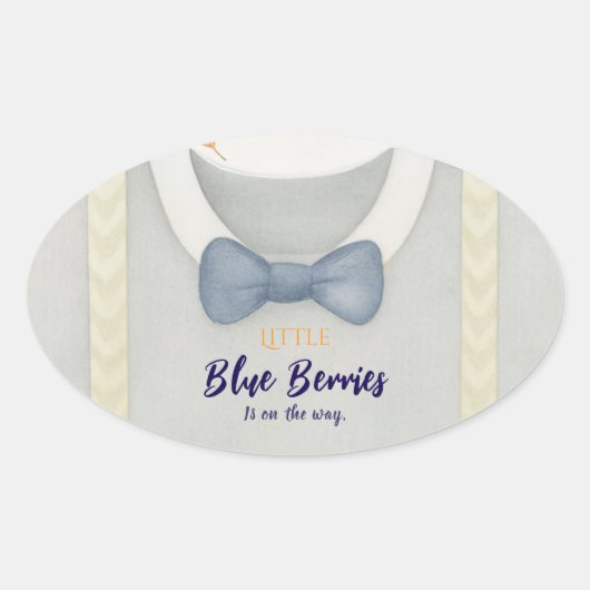 Boy baby shower autum fall burlap bodysuit  invita 楕円形シール (正面)
