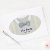 Boy baby shower autum fall burlap bodysuit  invita 楕円形シール (封筒)
