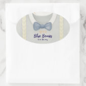 Boy baby shower autum fall burlap bodysuit  invita 楕円形シール (バッグ)