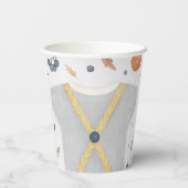 Boy baby shower autum fall burlap bodysuit  invita 紙コップ (裏面)