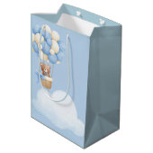 Boy Baby Shower Bear Balloon Gift Bags ミディアムペーパーバッグ (裏面アングル)