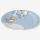 Boy Baby Shower Bear  Balloon Paper Plate ペーパープレート (アングル)
