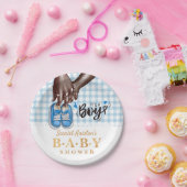 Boy Baby Shower Blue Boy Shoesだ ペーパープレート (パーティー)