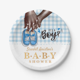 Boy Baby Shower Blue Boy Shoesだ ペーパープレート