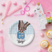 Boy Baby Shower Blue Boy Shoesだ ペーパープレート (パーティー)