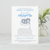 Boy Baby Shower by Mail Blue Elephant on Cloud 招待状 (スタンド正面)