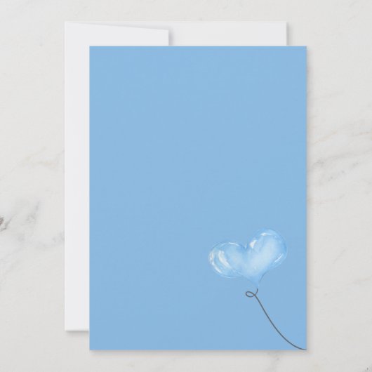 Boy Baby Shower by Mail Blue Elephant on Cloud 招待状 (裏面)