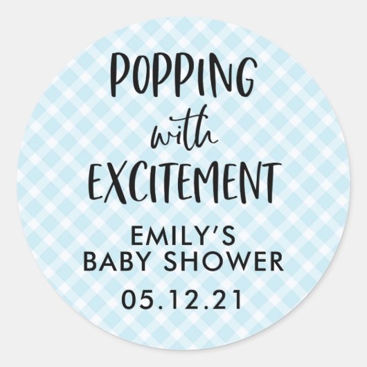Boy Baby Shower Friends Stickers, Popcorn ラウンドシール (正面)
