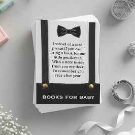 Boy Baby Shower Gentleman Suspenders Book Request エンクロージャーカード
