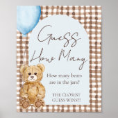 Boy Baby Shower Guess How Many Teddy Bear Game ポスター (正面)