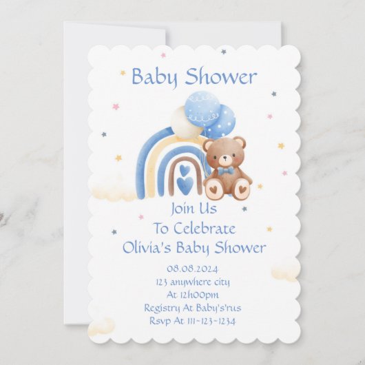 BOY BABY SHOWER INVITATION  セーブザデート (正面)