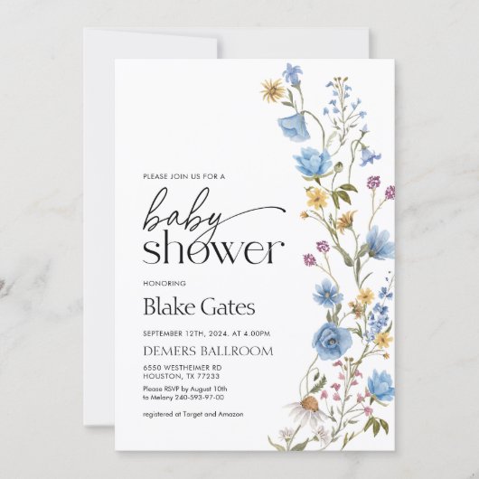 Boy Baby Shower Invitation  招待状 (正面)