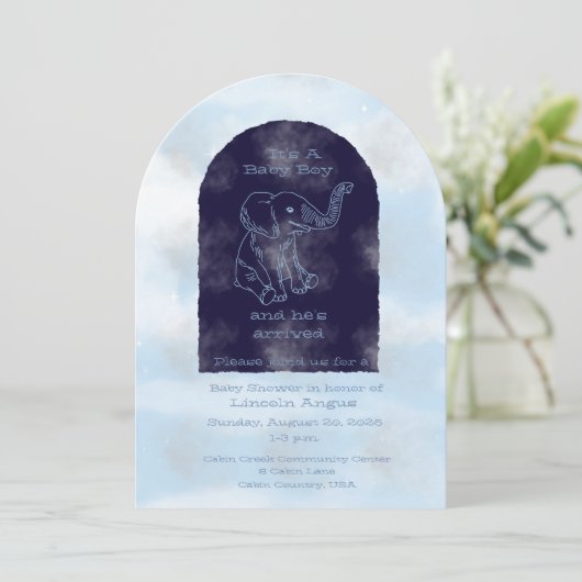 Boy Baby Shower Invitation 招待状 (スタンド正面)