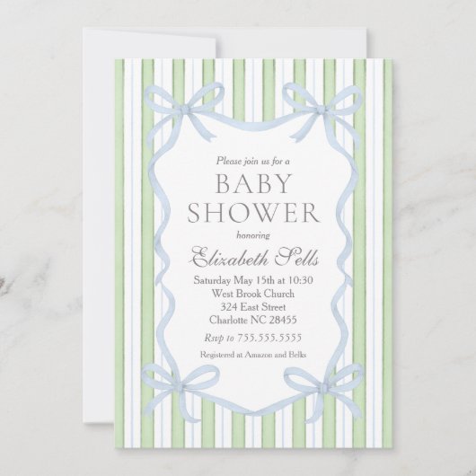 Boy Baby Shower Invitation, Boy baby shower 招待状 (正面)