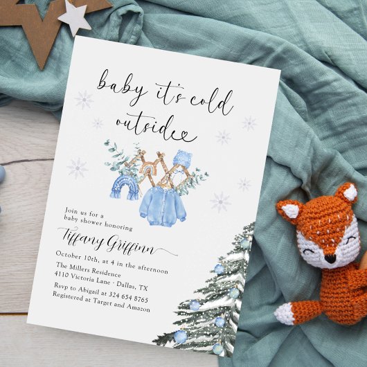 Boy Baby Shower Its Cold Outside| ベビー服  招待状
