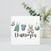 Boy Baby Shower Thank You Teddy Bear サンキューカード (スタンド正面)