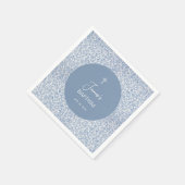 Boy Baptism Blue and White Floral Pattern Elegant スタンダードカクテルナプキン (角)