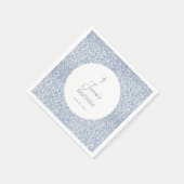 Boy Baptism Blue White Floral Pattern Christening  スタンダードカクテルナプキン (角)